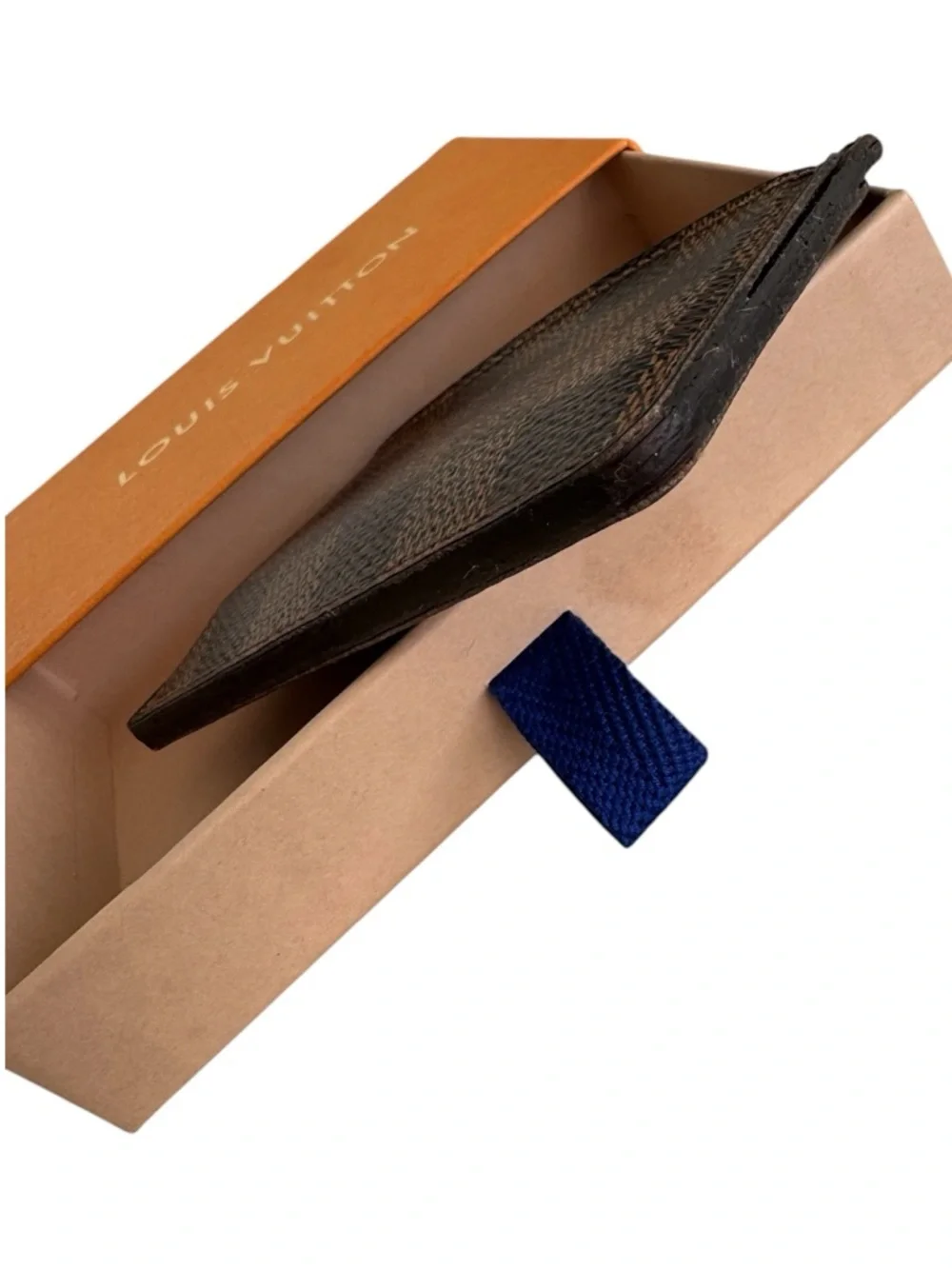 Louis Vuitton Damier Ebene Card Holder Wallet Brown Checkered Authentic - Picture 5 of 10